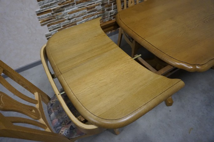 STÓŁ LITY DĄB DĘBOWY ROZKŁADANY JASNY + 6...