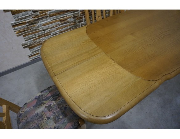 STÓŁ LITY DĄB DĘBOWY ROZKŁADANY JASNY + 6 KRZESEŁ 140/225 CM