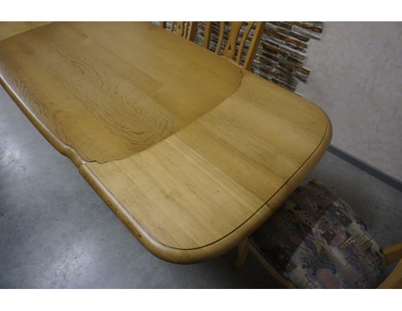 STÓŁ LITY DĄB DĘBOWY ROZKŁADANY JASNY + 6 KRZESEŁ 140/225 CM