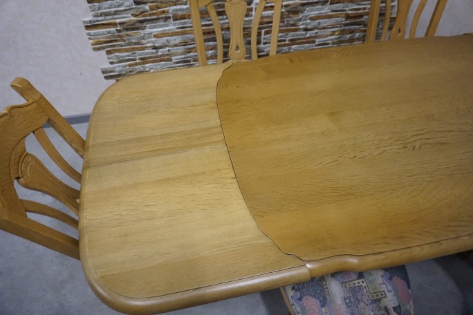 STÓŁ LITY DĄB DĘBOWY ROZKŁADANY JASNY + 6...