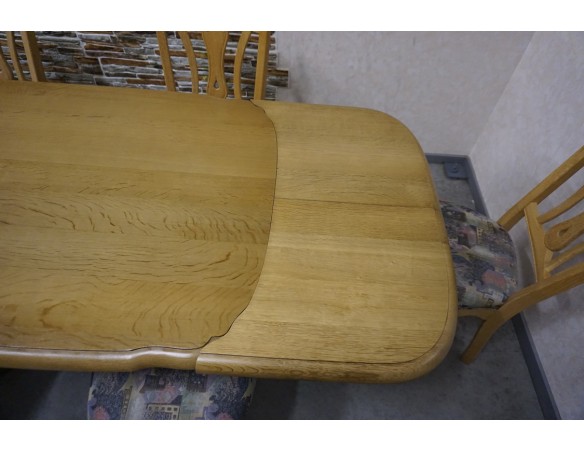 STÓŁ LITY DĄB DĘBOWY ROZKŁADANY JASNY + 6 KRZESEŁ 140/225 CM