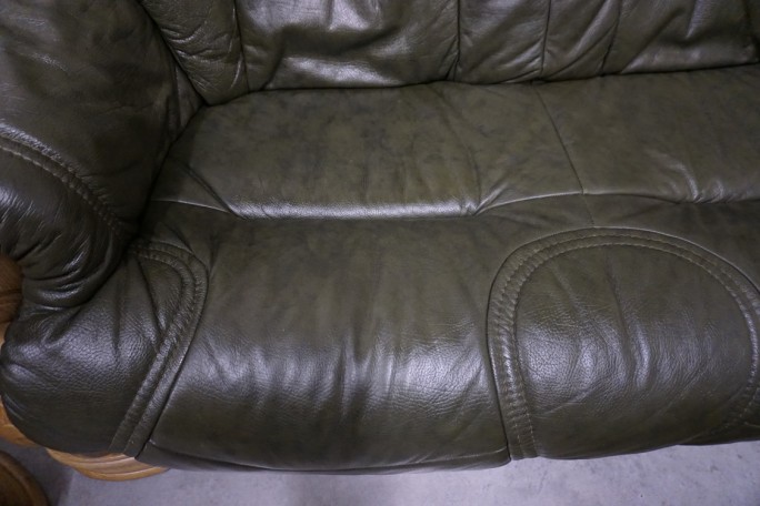 ZESTAW SKÓRA NATURALNA NA STELAŻU DĘBOWYM...