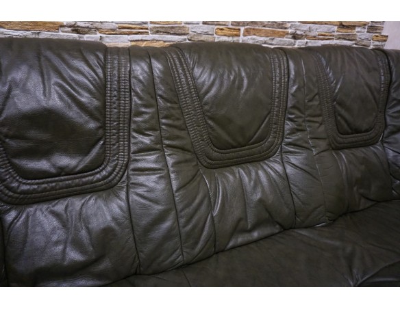 ZESTAW SKÓRA NATURALNA NA STELAŻU DĘBOWYM 3+1+1+PUFA