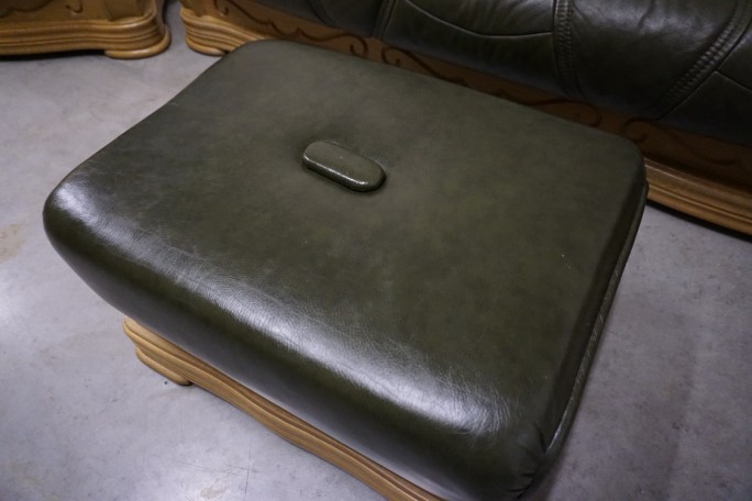 ZESTAW SKÓRA NATURALNA NA STELAŻU DĘBOWYM...