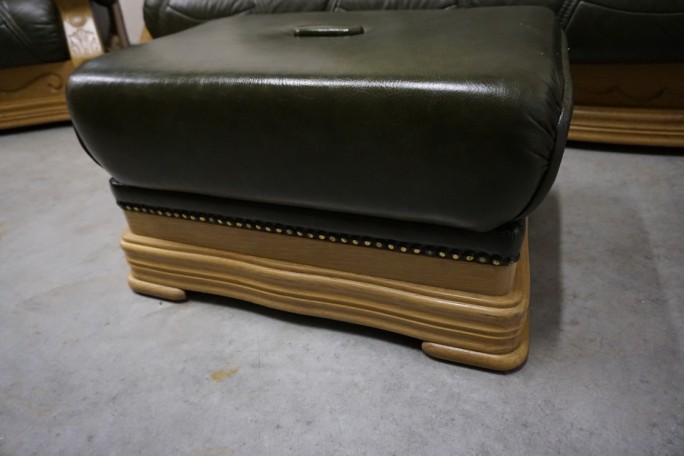 ZESTAW SKÓRA NATURALNA NA STELAŻU DĘBOWYM...