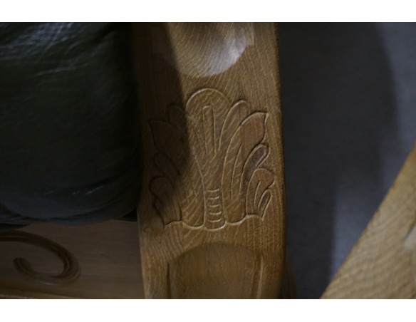 ZESTAW SKÓRA NATURALNA NA STELAŻU DĘBOWYM 3+1+1+PUFA