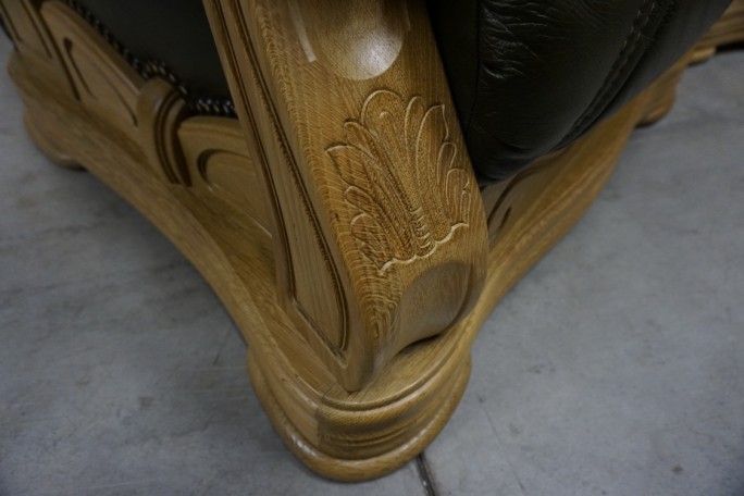 ZESTAW SKÓRA NATURALNA NA STELAŻU DĘBOWYM...