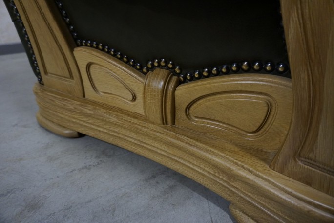 ZESTAW SKÓRA NATURALNA NA STELAŻU DĘBOWYM...