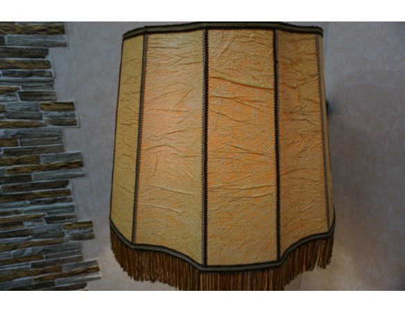 LAMPA STOJĄCA DĘBOWA ZE STYLOWYM DUŻYM ABAŻUREM 65/65 CM