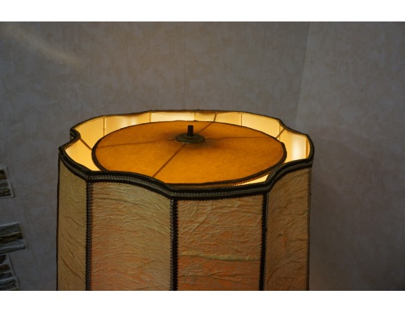 LAMPA STOJĄCA DĘBOWA ZE STYLOWYM DUŻYM ABAŻUREM 65/65 CM