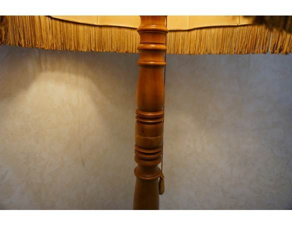 LAMPA STOJĄCA DĘBOWA ZE STYLOWYM DUŻYM ABAŻUREM 65/65 CM