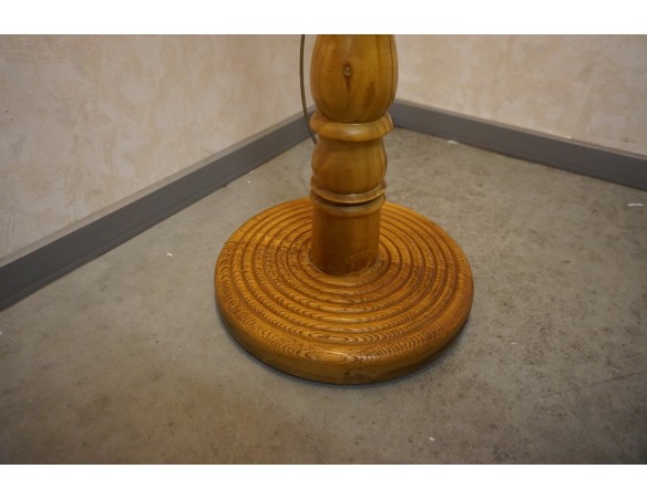 LAMPA STOJĄCA DĘBOWA ZE STYLOWYM DUŻYM ABAŻUREM 65/65 CM