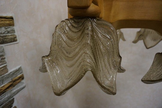 ŻYRANDOL LITY DĄB DĘBOWY JASNY MASYWNY 6 KLOSZY...