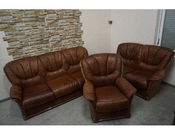 ZESTAW SKÓRA NATURALNA WŁOSKI STYL 3+2+1 DO RENOWACJI