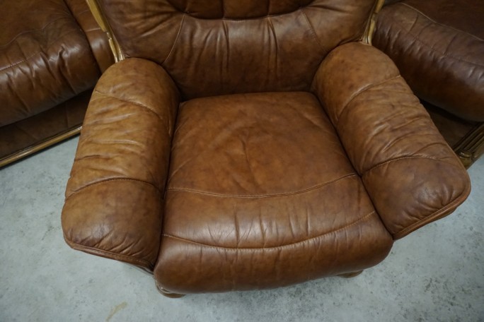 ZESTAW SKÓRA NATURALNA WŁOSKI STYL 3+2+1 DO...