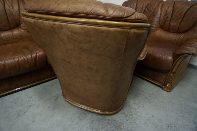 ZESTAW SKÓRA NATURALNA WŁOSKI STYL 3+2+1 DO...