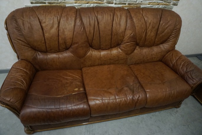 ZESTAW SKÓRA NATURALNA WŁOSKI STYL 3+2+1 DO...