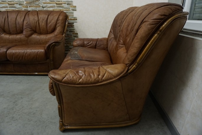 ZESTAW SKÓRA NATURALNA WŁOSKI STYL 3+2+1 DO...