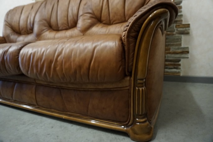 ZESTAW SKÓRA NATURALNA WŁOSKI STYL 3+2+1 DO...