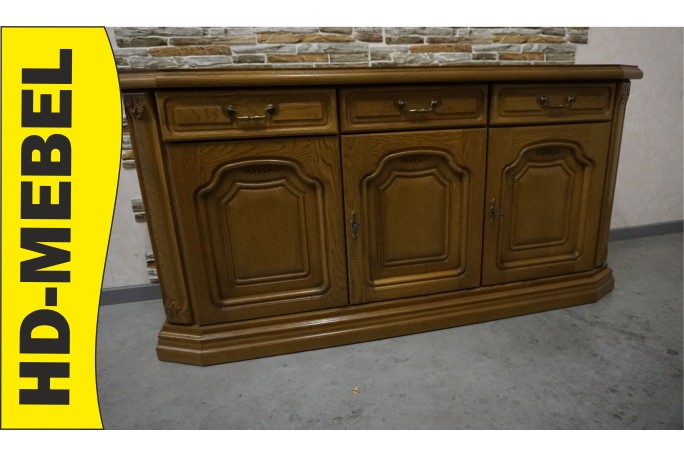 KOMODA DĘBOWA 3 DRZWIOWA SZER. 158 CM