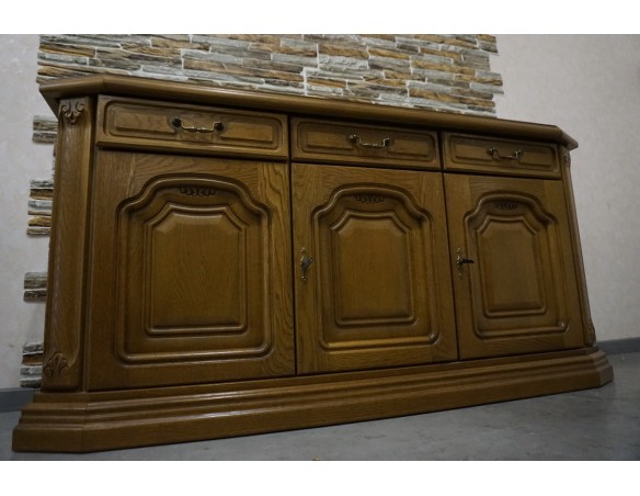 KOMODA DĘBOWA 3 DRZWIOWA SZER. 158 CM