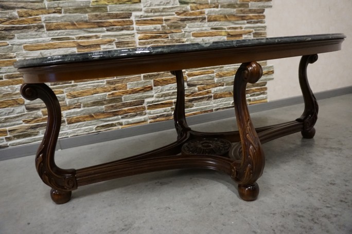 MAŁA ŁAWA OWALNA ORZECHOWA MALACHITOWY BLAT...