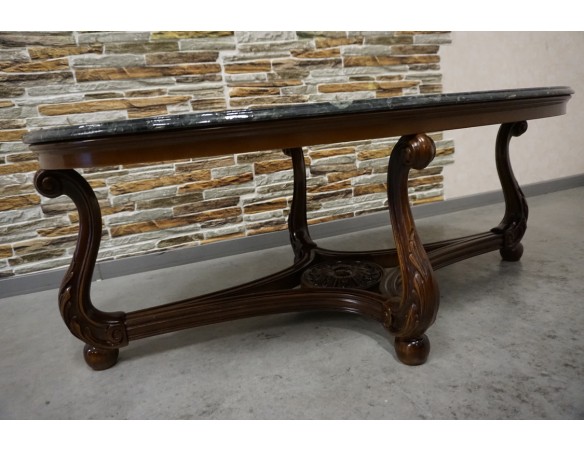 MAŁA ŁAWA OWALNA ORZECHOWA MALACHITOWY BLAT  119x62