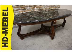 MAŁA ŁAWA OWALNA ORZECHOWA MALACHITOWY BLAT  119x62