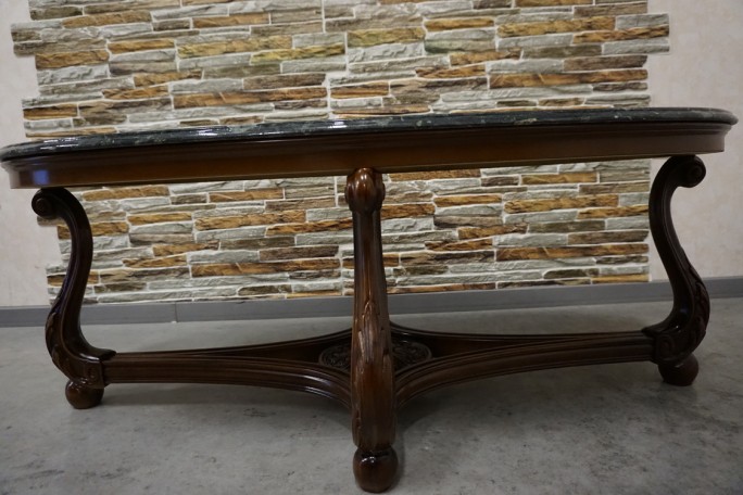 MAŁA ŁAWA OWALNA ORZECHOWA MALACHITOWY BLAT...