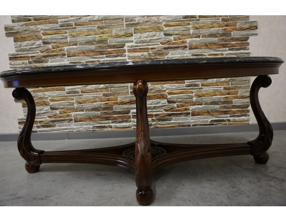 MAŁA ŁAWA OWALNA ORZECHOWA MALACHITOWY BLAT  119x62