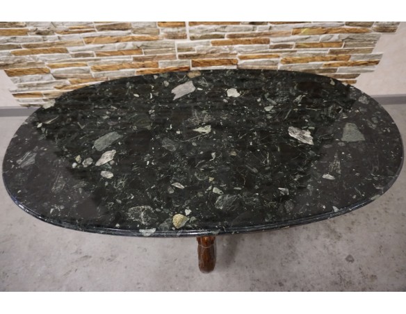 MAŁA ŁAWA OWALNA ORZECHOWA MALACHITOWY BLAT  119x62