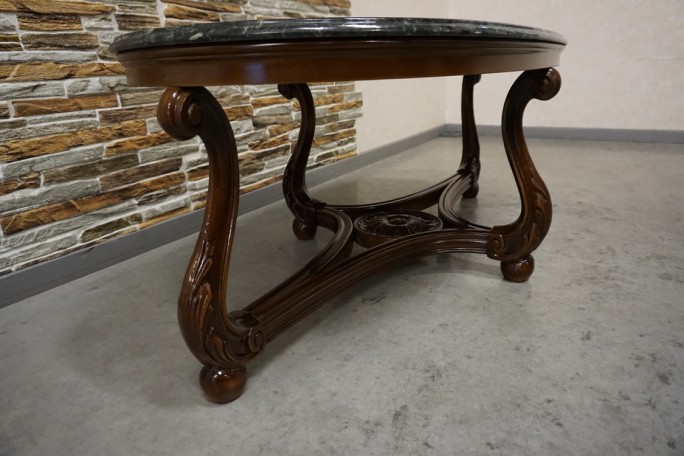 MAŁA ŁAWA OWALNA ORZECHOWA MALACHITOWY BLAT...