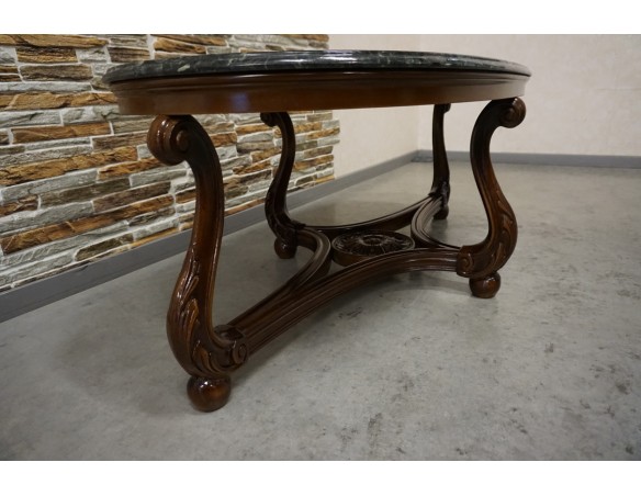 MAŁA ŁAWA OWALNA ORZECHOWA MALACHITOWY BLAT  119x62