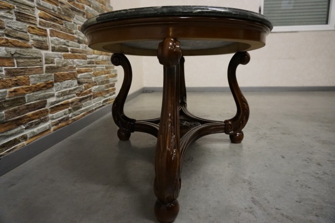 MAŁA ŁAWA OWALNA ORZECHOWA MALACHITOWY BLAT...