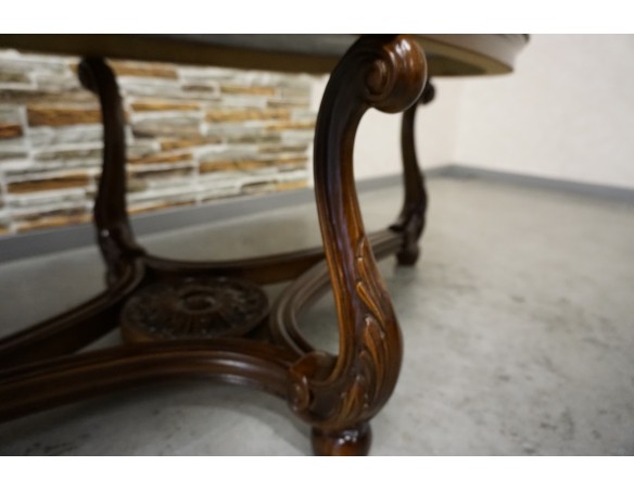 MAŁA ŁAWA OWALNA ORZECHOWA MALACHITOWY BLAT  119x62