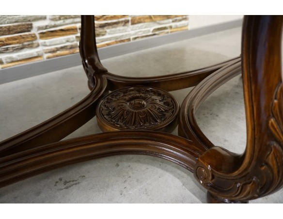 MAŁA ŁAWA OWALNA ORZECHOWA MALACHITOWY BLAT  119x62