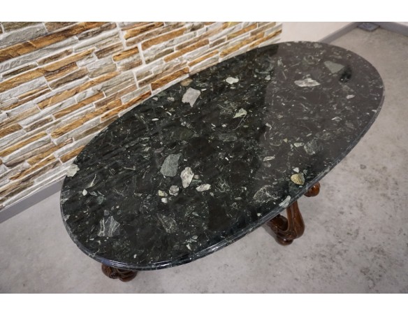 MAŁA ŁAWA OWALNA ORZECHOWA MALACHITOWY BLAT  119x62