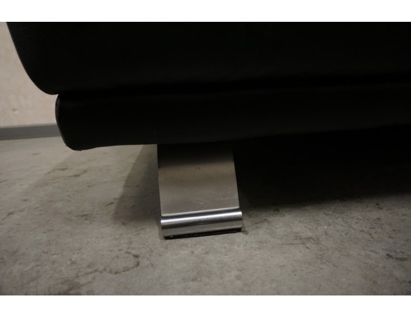 ZESTAW SKÓRA NATURALNA 3+2 CZARNA NA ALU STOPACH