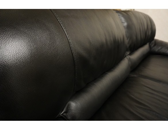 ZESTAW SKÓRA NATURALNA 3+2 CZARNA NA ALU STOPACH