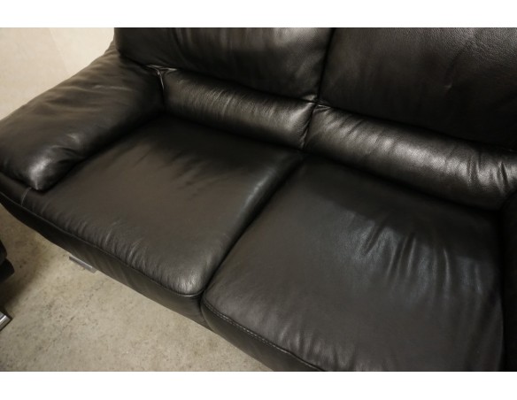 ZESTAW SKÓRA NATURALNA 3+2 CZARNA NA ALU STOPACH