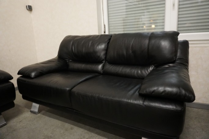 ZESTAW SKÓRA NATURALNA 3+2 CZARNA NA ALU STOPACH