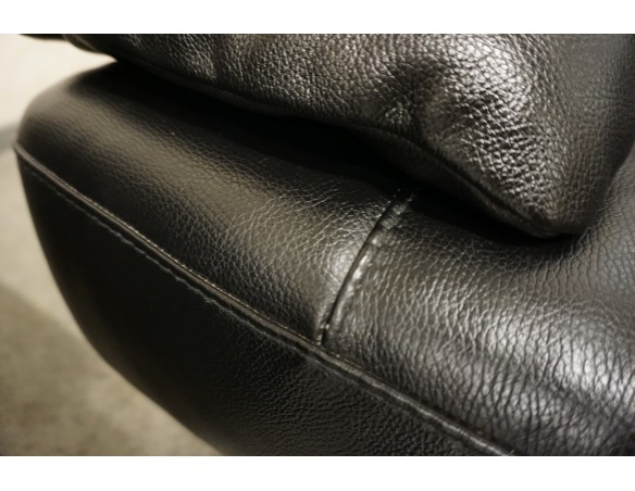 ZESTAW SKÓRA NATURALNA 3+2 CZARNA NA ALU STOPACH