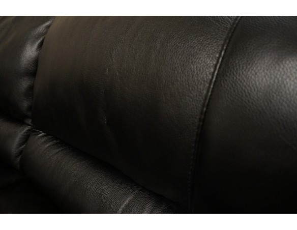 ZESTAW SKÓRA NATURALNA 3+2 CZARNA NA ALU STOPACH