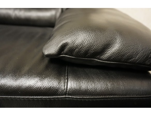 ZESTAW SKÓRA NATURALNA 3+2 CZARNA NA ALU STOPACH