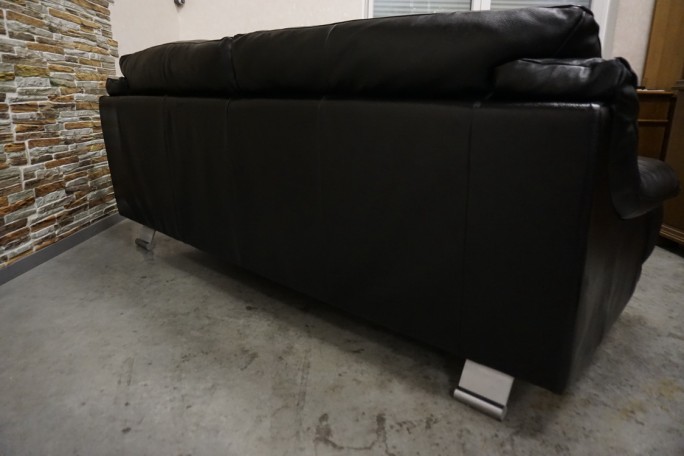 ZESTAW SKÓRA NATURALNA 3+2 CZARNA NA ALU STOPACH