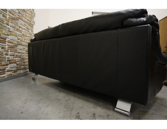 ZESTAW SKÓRA NATURALNA 3+2 CZARNA NA ALU STOPACH