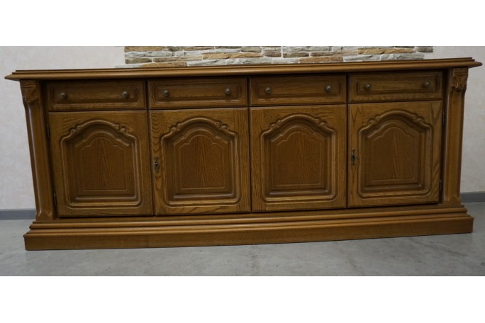 KOMODA DĘBOWA 4 DRZWIOWA SZER. 208 CM