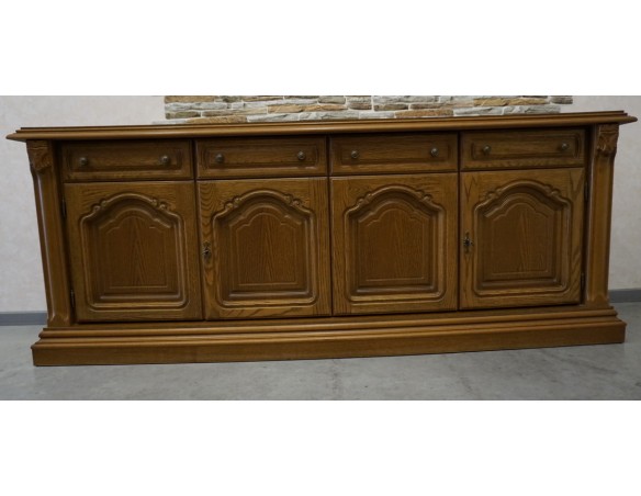 KOMODA DĘBOWA 4 DRZWIOWA SZER. 208 CM