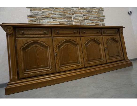 KOMODA DĘBOWA 4 DRZWIOWA SZER. 208 CM