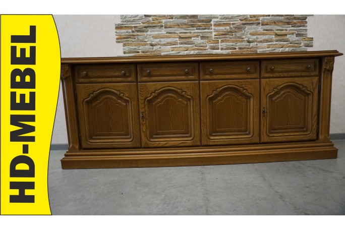 KOMODA DĘBOWA 4 DRZWIOWA SZER. 208 CM